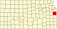 Map of Kansas highlighting Miami County.svg
