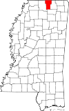 Map of Mississippi highlighting Benton County.svg