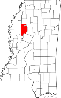 Map of Misisipi highlighting Leflore County