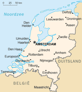 Kaart van Europees Nederland