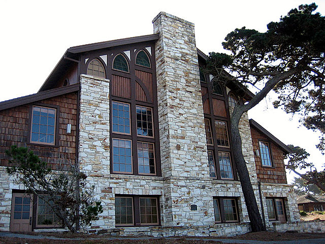 Merrill Hall (1928) on the grounds of Asilomar Conference Center in Pacific Grove, California