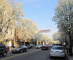 Main Street, Metuchen, in spring