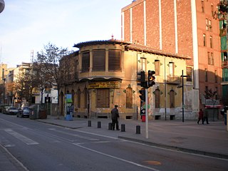 Català: Mollet del Vallès: Cruilla del carrer Jaume I amb la Rambla, vist desde els cuatre cantons. Español: Mollet del Vallès: Cruce de la calle Jaume I con la Rambla.