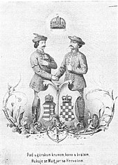 Darstellung der Vereinigung der Königreiche Ungarn und Kroatien unter der Stephanskrone (1860)