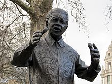 Detail of the statue Nelson Mandela statue, Westminster.JPG