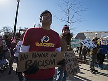 Protest against the name of the Washington Redskins