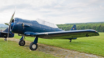 English: North American Super Six (reg. D-FHGV, built in 1941). Engine: Pratt & Whittney R1340-61. Deutsch: North American Super Six (Reg. D-FHGV, Baujahr 1941). Motor: Pratt & Whittney R1340-61.