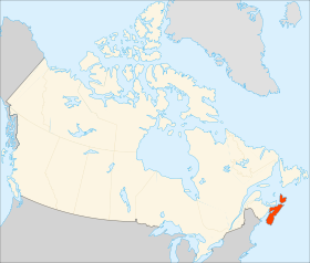 노바스코샤주가 강조된 캐나다 지도