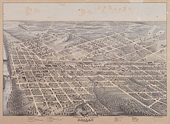 Plan de Dallas en 1872.