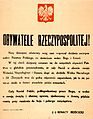 Prohlášení prezidenta I. Moścického (1. 9. 1939)