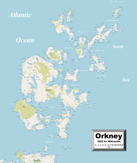 Detailed map of Orkney