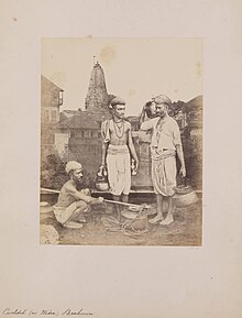 1860s photograph of Owditch Brahmins in Gujarat Owditch (or Water) Brahmin.jpg