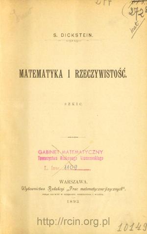 PL Samuel Dickstein - Matematyka i rzeczywistość szkic.pdf