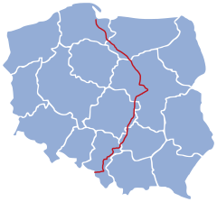 Mapa przebiegu linii kolejowej E 65