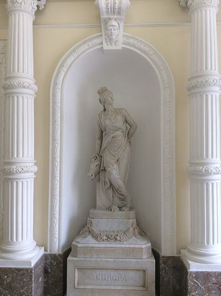 Statue representing Europa at Palazzo Ferreria, in Valletta, Malta