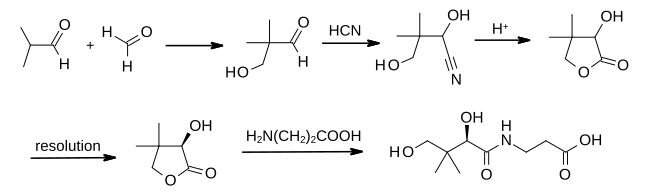 Pantothenic acid synthesis.svg