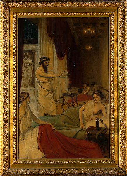 Patients sleeping in the temple of Aesculapius at Epidaurus by Ernest Board