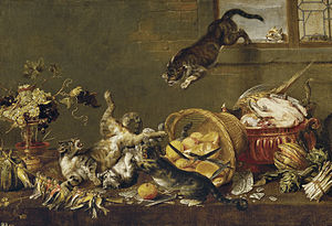 https://upload.wikimedia.org/wikipedia/commons/thumb/8/84/Paul_de_Vos_-_Cats_Fighting_in_a_Larder.jpg/300px-Paul_de_Vos_-_Cats_Fighting_in_a_Larder.jpg
