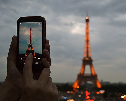 The Eiffel Tower illuminated in 2015