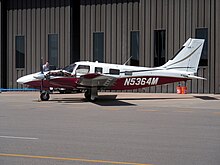 A Piper Seneca II with the engine cowl removed Piper Seneka At Centennial.jpg