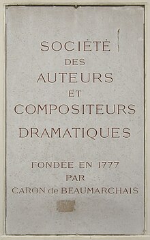 Plaque SACD, 11 bis rue Ballu, Paris 9.jpg