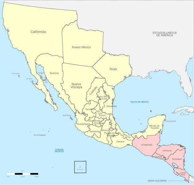 File:Political divisions of Mexico 1821 (location map scheme).svg