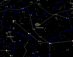 Position von γ Andromedae am Himmel