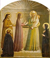 Presentasjon av Jesus ved tempelet av Fra Angelico (San Marco Cell 10) .jpg