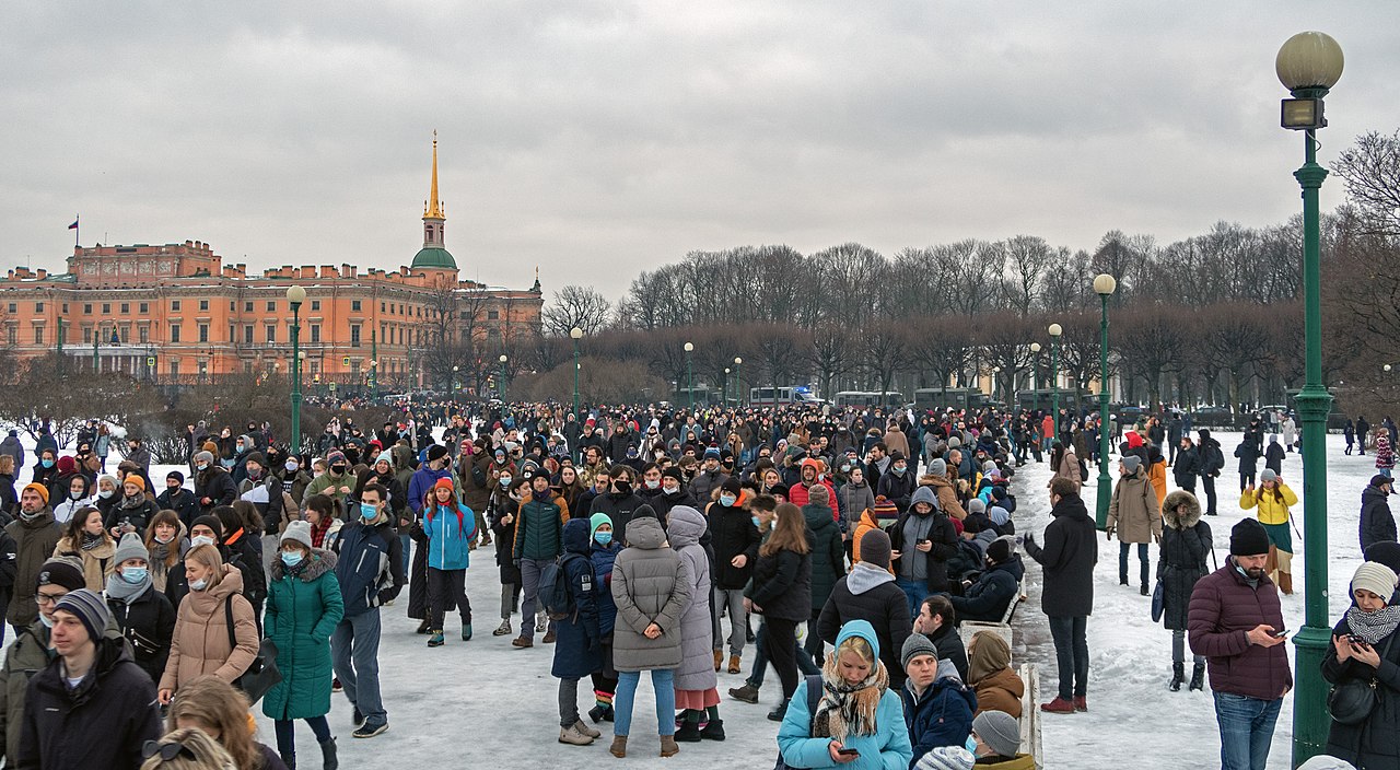 Protests against the arrest of opposition politician Alexei Navalny. Saint Petersburg, 23 January 2021.jpg