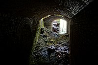 Le sous-sol du bâtiment de la machine du puits A.