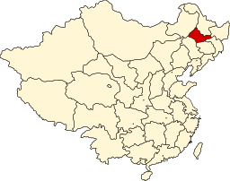 Nunkiangs läge i Republiken Kina är markerat med mörkblått på kartan.