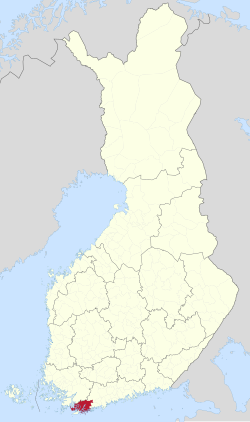 Ubicación de Raseborg en Finlandia