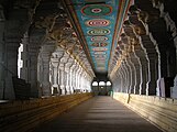 Inside view of Rameswaram temple or Ramanathaswamy Temple