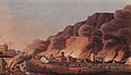 Image 27A painting depicting the sacking of the coastal town and port of Ras Al Khaimah in 1809. (from History of the United Arab Emirates)