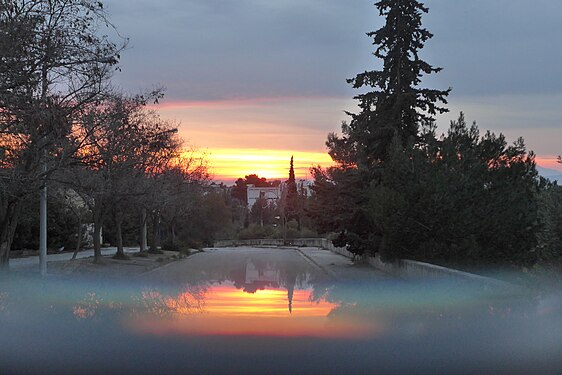 Sunset reflection on a watch