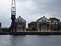 Royal Victoria Dock looking south at cranes.jpg