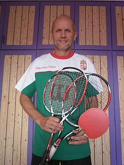 Ungerska racketlonspelaren Péter Sákovics