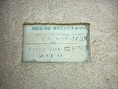 Une plaque de la crue de 1840 à Quincieux.