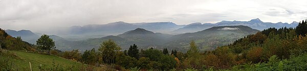 Les hameaux depuis le belvédère sous le marais de Seiglières (table d'orientation).