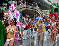 Samba school Imperio do Papagaio, from Helsinki, Finland, during the 2004 Carnival Samba in cold rain.jpg