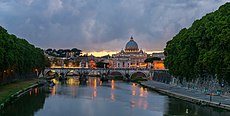 Sant'Angelo bridge, dusk, Rome, Italy.jpg