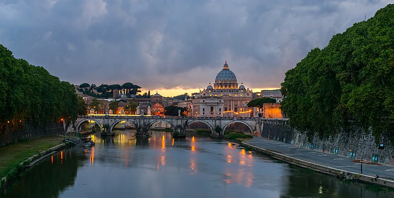 File:Sant'Angelo bridge, dusk, Rome, Italy.jpg