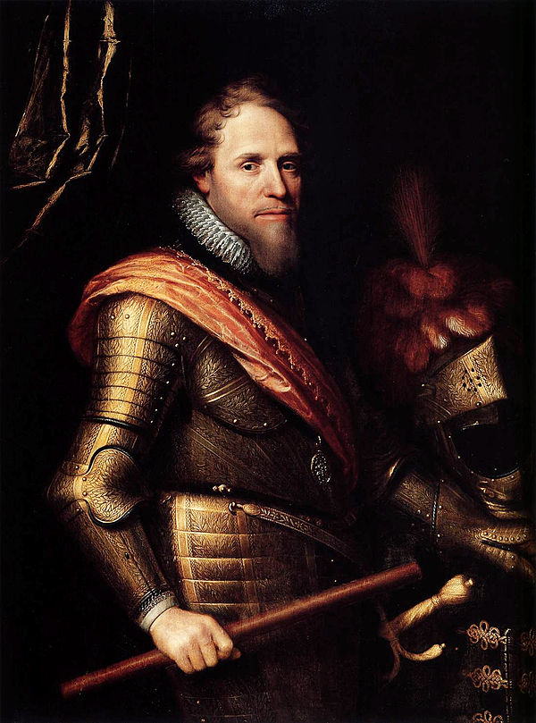 Stadtholder Maurice of Nassau by school of Michiel Jansz. van Mierevelt.