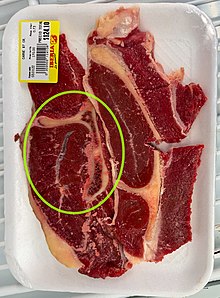 Seven bone steak with characteristic 7 shaped bone highlighted.jpg