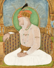 Blind Mughal Emperor Shah Alam II sits at throne of Delhi