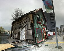 Gough gave Shand's Emporium, the oldest commercial building in the Christchurch Central City, to a Christchurch heritage trust and it was relocated to Manchester Street ShandsEmporium gobeirne.jpg