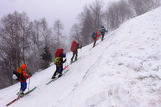 Ski touring (in bad weather)