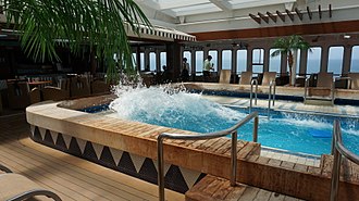 Water sloshing in the swimming pool of a cruise ship undergoing pitching motion Slosh in Pool 20150719.jpg