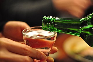 <i>Soju</i> Distilled beverage in Korean drinking culture