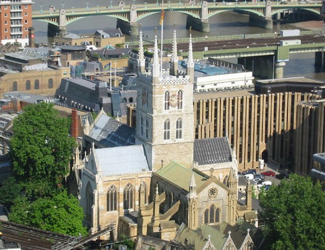 Southwark Cathedral, also called St Saviour's, for centuries known as St Mary's Overy, or Overie (short for "over-the-river")